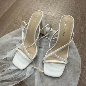 Lulu's Elegant White Strappy Heels